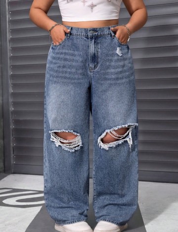 Jeans Shein Curve+, albastru