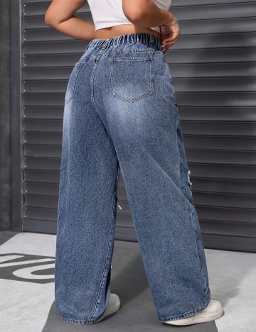 Jeans Shein Curve+, albastru