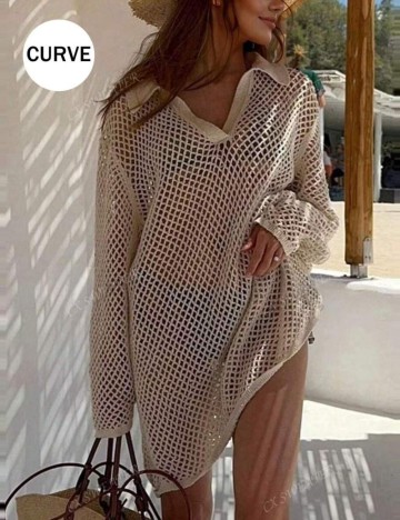 Rochie de plajă Shein Curve+, bej