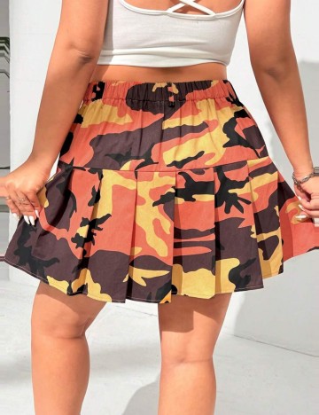 Fustă mini Shein Curve+, mix culori