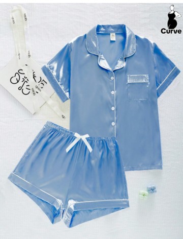 Compleu pijamale Shein, albastru