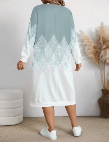 Rochie midi Shein Curve+, mix culori