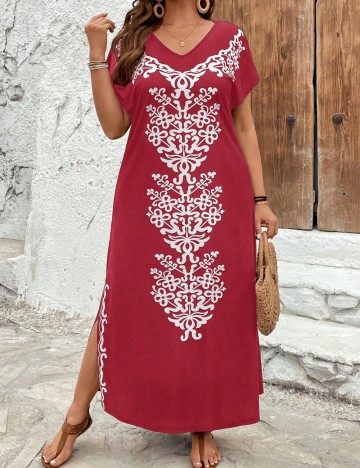 Rochie maxi Shein Curve+, roșu