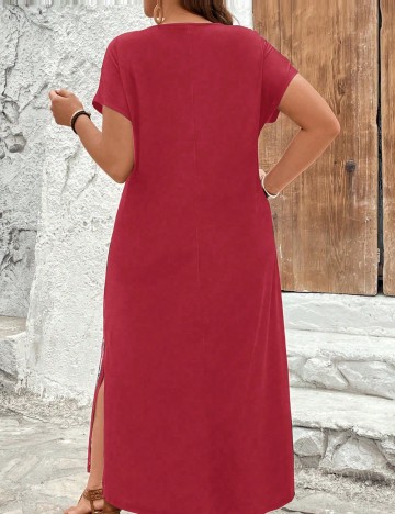 Rochie maxi Shein Curve+, roșu