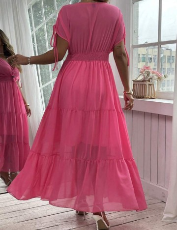 Rochie maxi Shein Curve+, roz