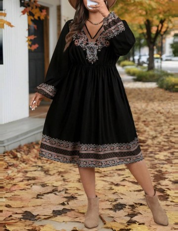 Rochie midi Shein Curve+, mix culori