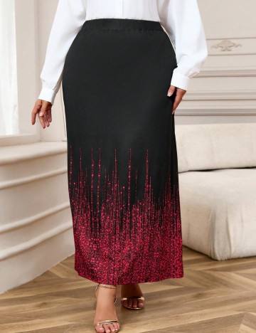 Fustă maxi Shein Curve+, negru