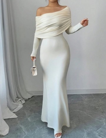 Rochie maxi Shein, crem