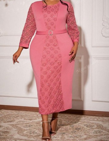 Rochie midi Shein Curve+, roz