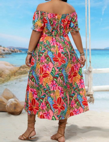 Rochie tip salopetă Shein Curve+, mix culori