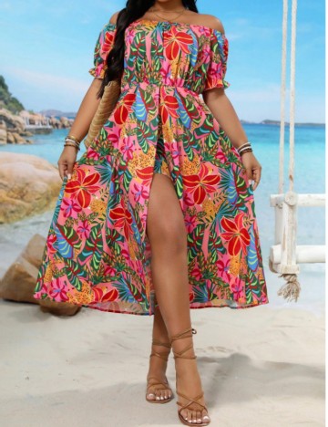 Rochie tip salopetă Shein Curve+, mix culori