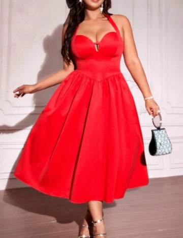 Rochie midi Shein Curve+, roșu