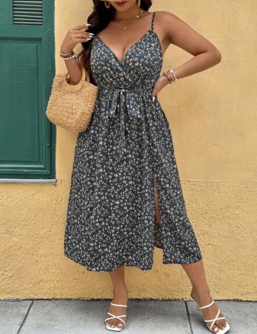 Rochie midi Shein Curve+, mix culori