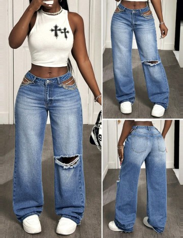 Jeans Shein, albastru