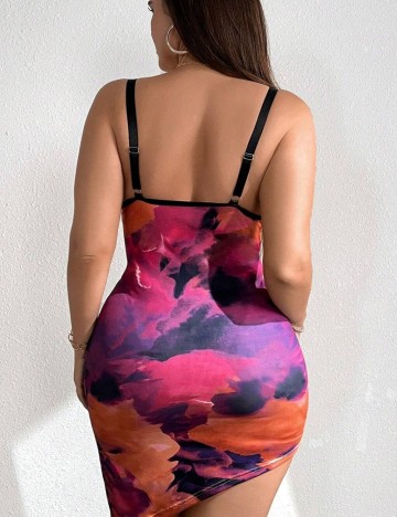 Rochie mini Shein Curve+, mix culori