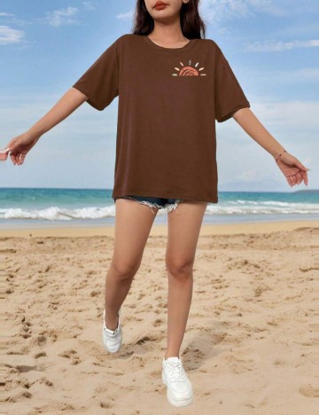 Tricou Shein Curve+, maro