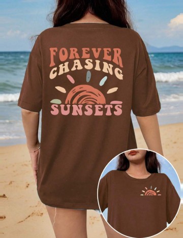 Tricou Shein Curve+, maro