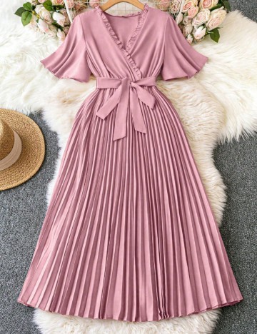 Rochie maxi Shein Curve+, roz