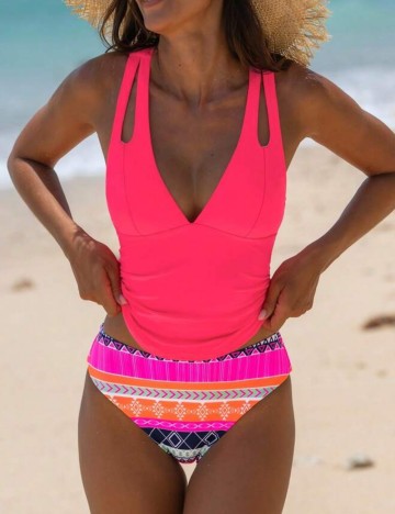 Costum de baie Shein, mix culori