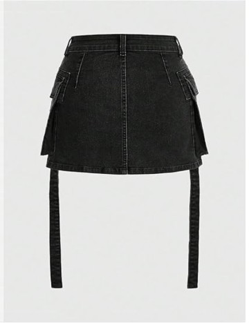 Fustă de blugi Romwe by Shein, gri