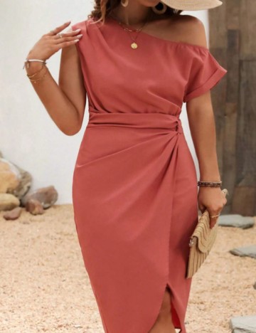 Rochie midi Shein Curve+, roz