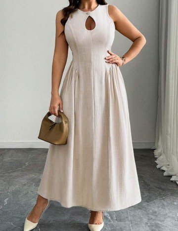 Rochie maxi Shein Curve+, bej