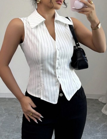 Vestă Shein Curve+, alb