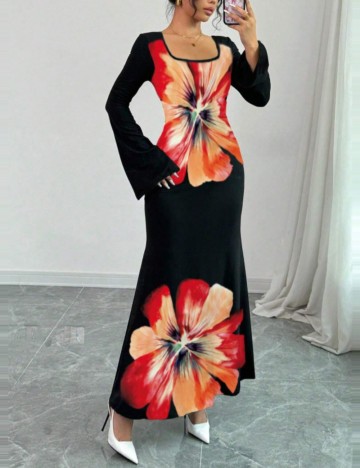 Rochie maxi Shein, mix culori