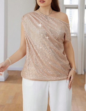 Tricou Shein Curve+, roz