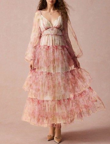 Rochie maxi Shein, mix culori