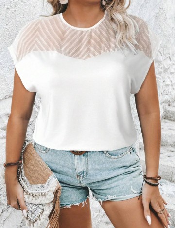Tricou Shein Curve+, alb