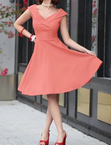 Rochie midi Shein Curve+, roz piersica