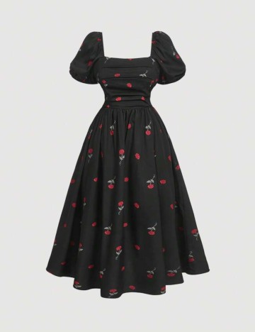 Rochie midi Shein Curve+, negru