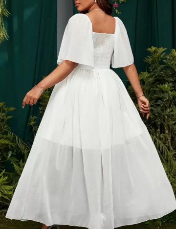 Rochie maxi Shein Curve+, alb