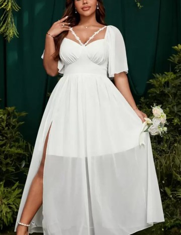 Rochie maxi Shein Curve+, alb