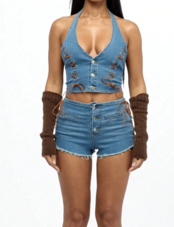Top Shein, albastru