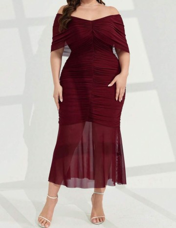 Rochie midi Shein Curve+, vișiniu