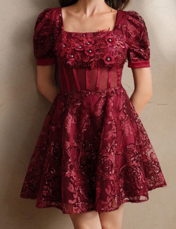 Rochie de ocazie Shein, vișiniu
