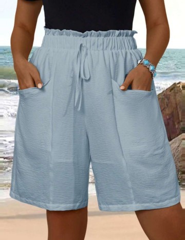 Pantaloni scurți Shein Curve+, albastru