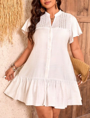Rochie mini Shein Curve+, alb