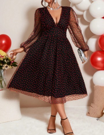 Rochie midi Shein Curve+, negru