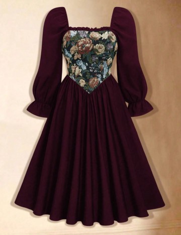 Rochie midi Shein Curve+, vișiniu