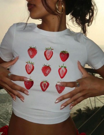 Tricou DAZY by Shein, alb