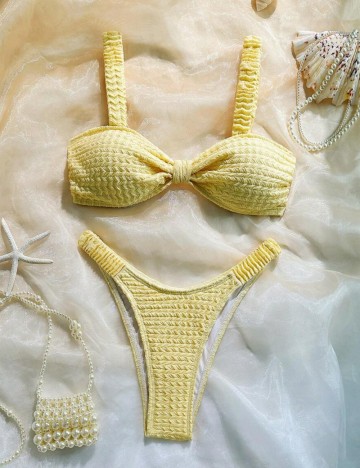 Costum de baie Shein, galben