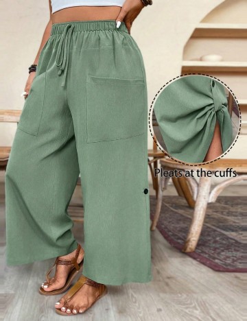 Pantaloni Shein Curve+, verde