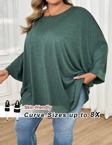 Bluză Shein Curve+, verde