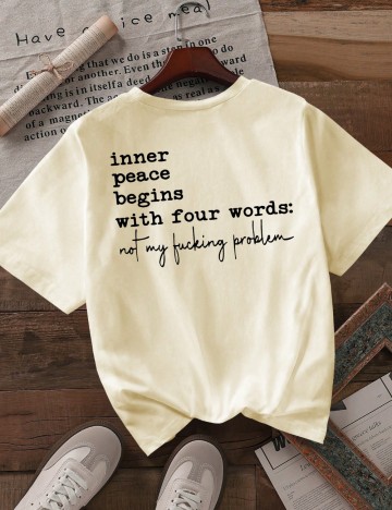 Tricou Shein, bej