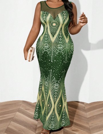 Rochie maxi Shein Curve+, mix culori