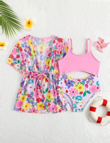 Set costum de baie Shein, mix culori