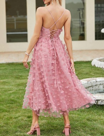 Rochie midi Shein, roz pudra